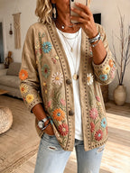 Ladies' Retro Western Style Casual Cardigan