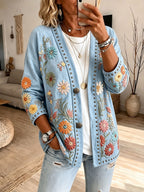 Ladies' Retro Western Style Casual Cardigan