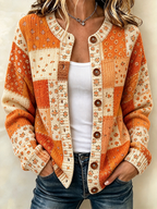 Women'S Pink Western Style Butterfly Flower Pattern Cardigan
