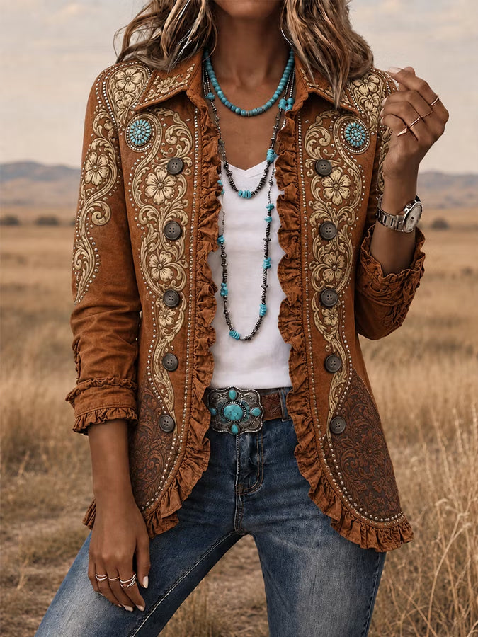 Women's Western Pattern Print Jacket