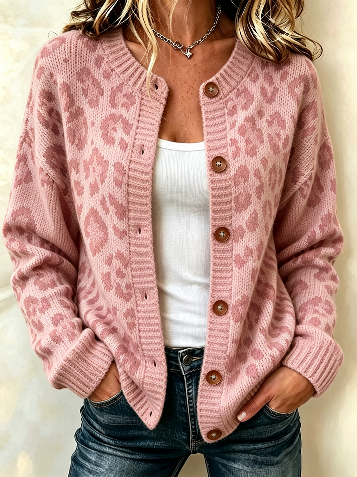 Women's Leopard print Retro Western Printed Cardigan