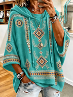 Women’s Retro Western Style Print Hoodie