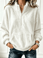 Women'S Retro Fluffy Zipper Hoodie