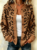 Women's Leopard print Retro Western Printed Cardigan