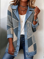Women's Tennessee Country-Style Patchwork Denim Collar Jacket