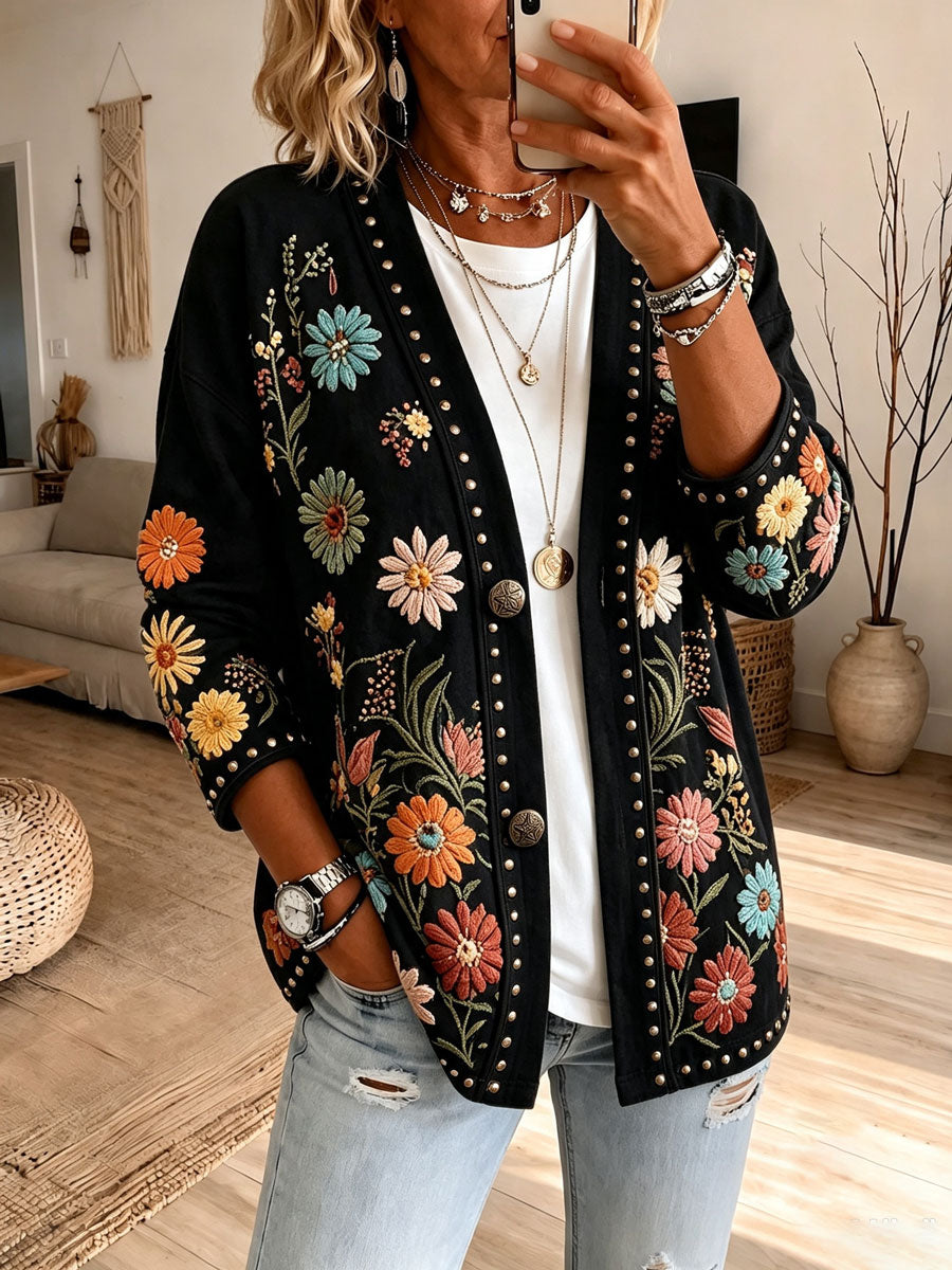 Ladies' Retro Western Style Casual Cardigan