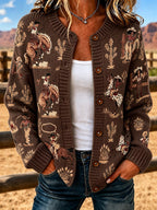 Ladies' Western Style Sweater Cardigan