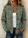 Women's Retro Western Printed Knitted Cardigan