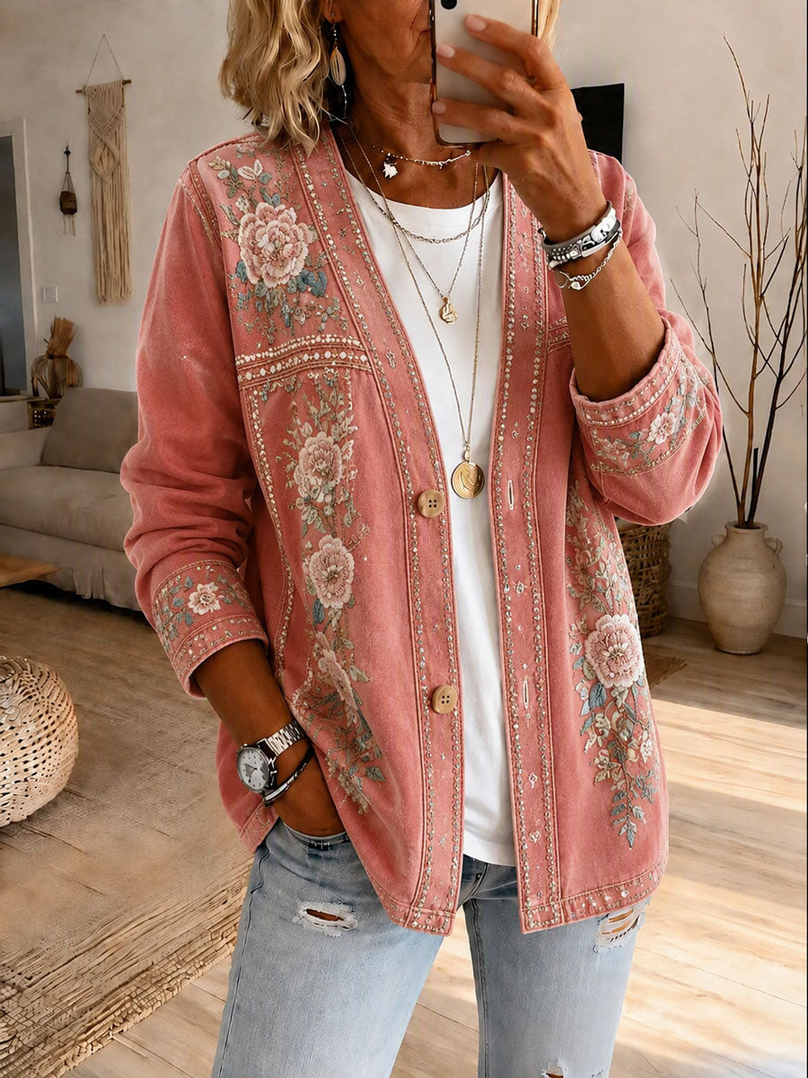 Ladies' Retro Western Style Casual Cardigan