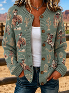 Ladies' Western Style Sweater Cardigan