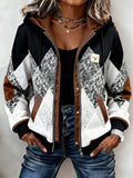 Women'S Spliced Contrasting Printed Jacket
