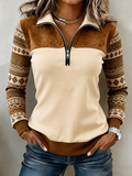 Women'S Western Casual Zipper Sweatshirt