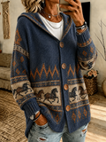 Women'S Vintage Western Style Long Sleeved Cardigan